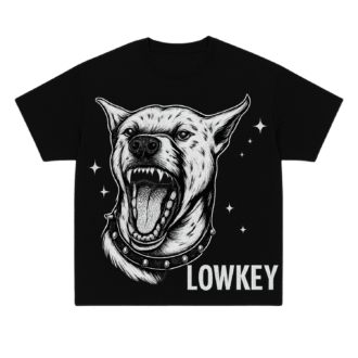 Lowkey Black T-shirt with dog print