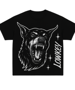 Black T-Shirt with Wild print